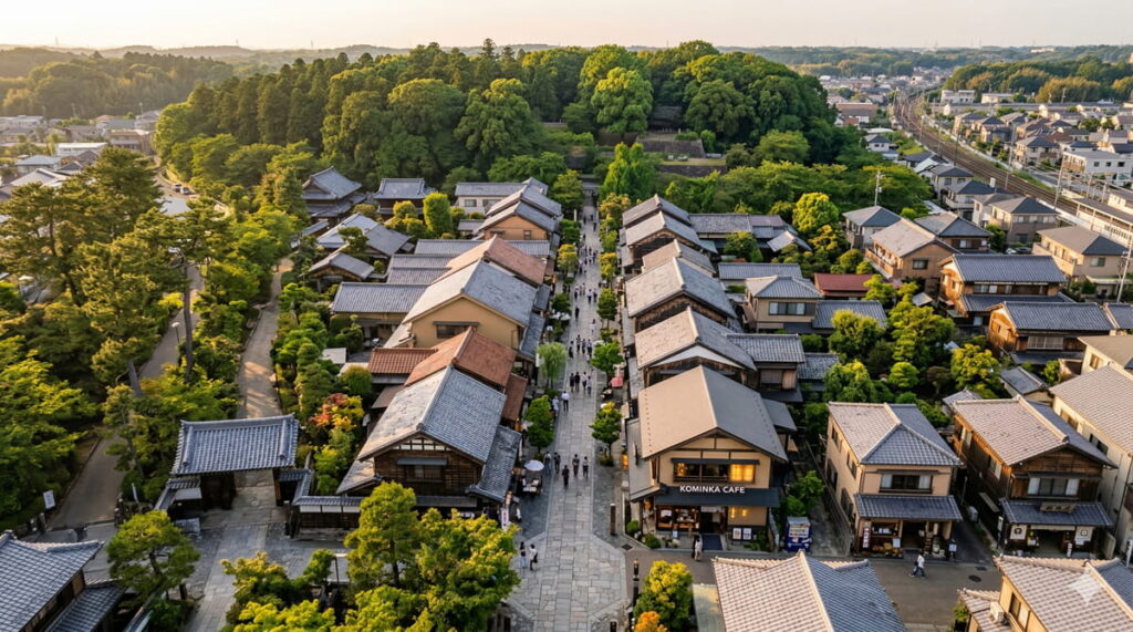 佐倉市の城下町エリアの街並みと歴史的建造物のイメージ画像