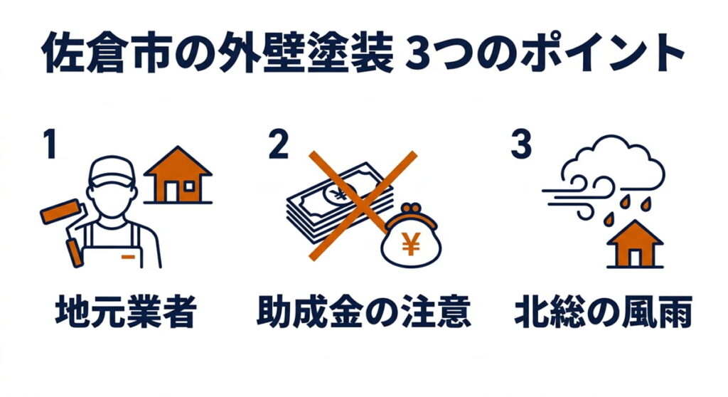 千葉県佐倉市の外壁塗装で押さえておきたい3つの観点