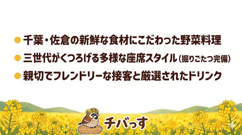 千葉県佐倉市のレストラン「里山トランジット」の特徴をまとめた画像