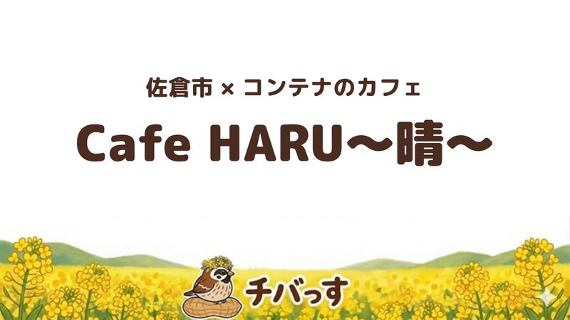 佐倉市西ユーカリが丘のコンテナカフェ「Cafe HARU〜晴〜」の口コミ・評判記事のアイキャッチ。犬と入れるテラス席がある
