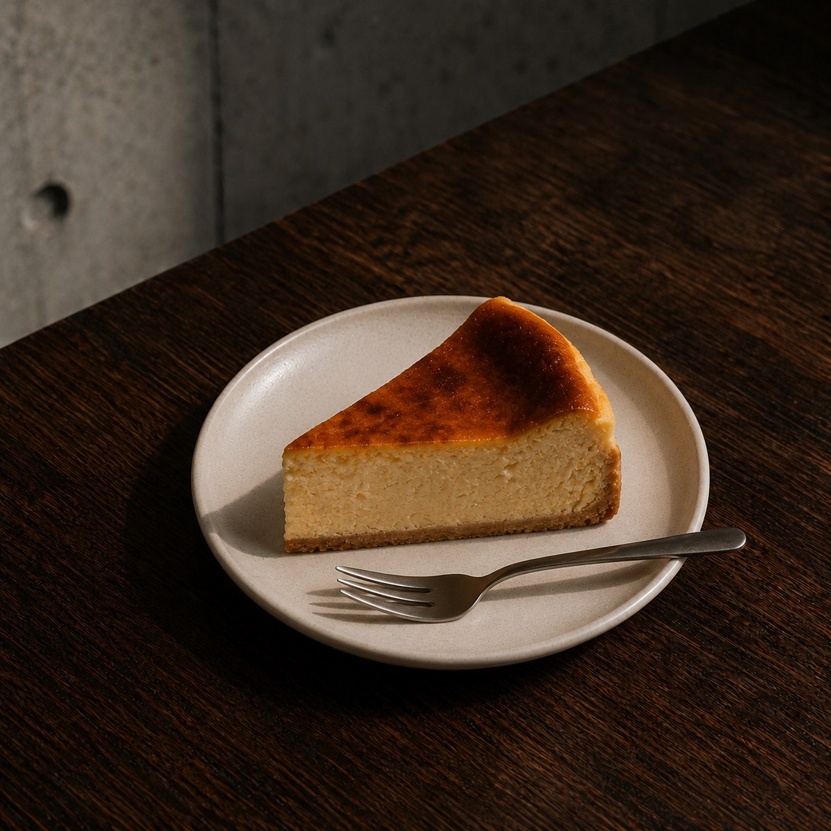 見本の架空の店 café shuman の自家製チーズケーキ